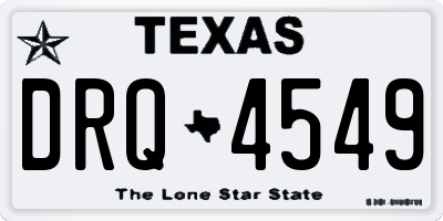 TX license plate DRQ4549