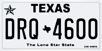 TX license plate DRQ4600