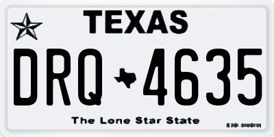 TX license plate DRQ4635