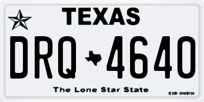 TX license plate DRQ4640
