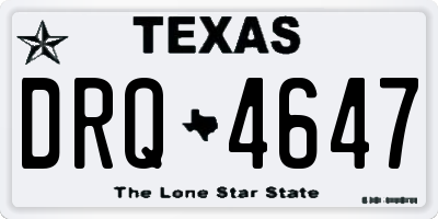 TX license plate DRQ4647