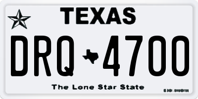 TX license plate DRQ4700