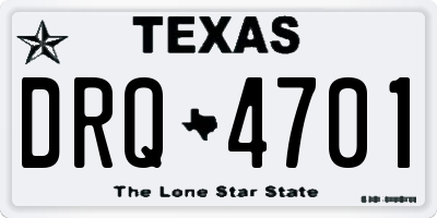TX license plate DRQ4701