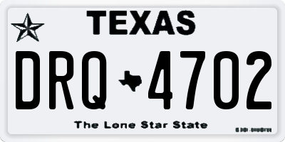 TX license plate DRQ4702