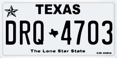 TX license plate DRQ4703