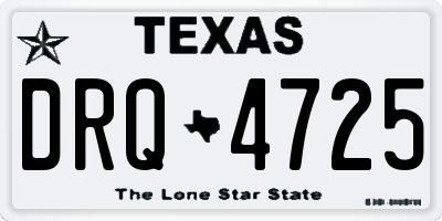 TX license plate DRQ4725