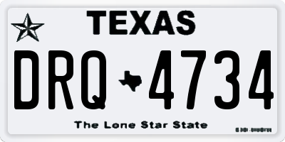 TX license plate DRQ4734