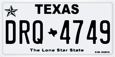 TX license plate DRQ4749