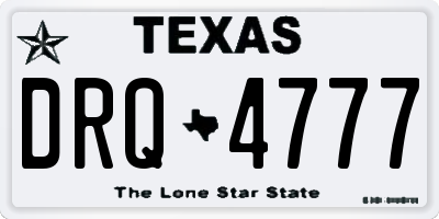 TX license plate DRQ4777