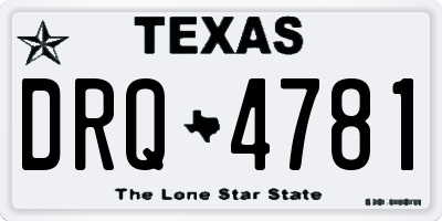 TX license plate DRQ4781