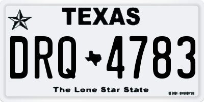 TX license plate DRQ4783