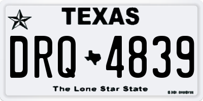TX license plate DRQ4839