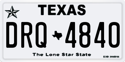 TX license plate DRQ4840
