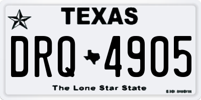 TX license plate DRQ4905