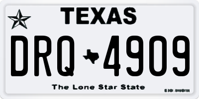 TX license plate DRQ4909