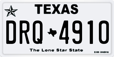 TX license plate DRQ4910