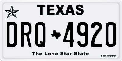 TX license plate DRQ4920