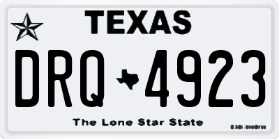 TX license plate DRQ4923