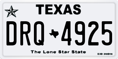 TX license plate DRQ4925