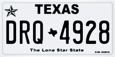 TX license plate DRQ4928