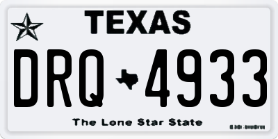 TX license plate DRQ4933