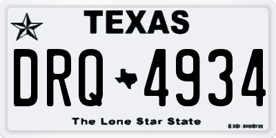 TX license plate DRQ4934