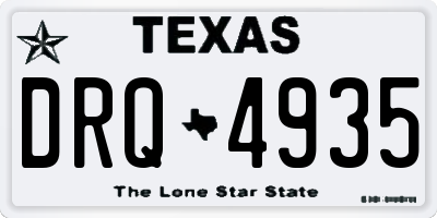 TX license plate DRQ4935