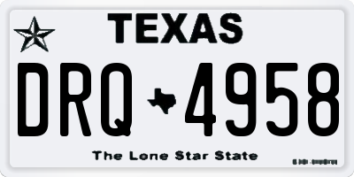TX license plate DRQ4958