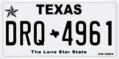 TX license plate DRQ4961