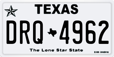 TX license plate DRQ4962