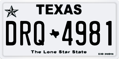 TX license plate DRQ4981