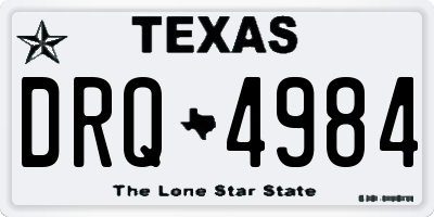 TX license plate DRQ4984