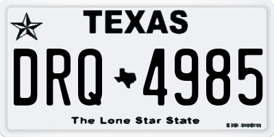 TX license plate DRQ4985