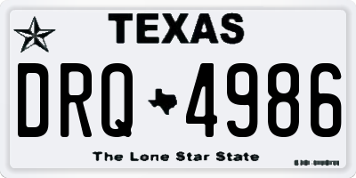 TX license plate DRQ4986