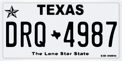 TX license plate DRQ4987