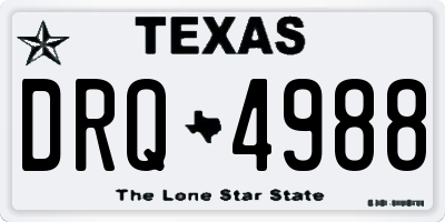 TX license plate DRQ4988