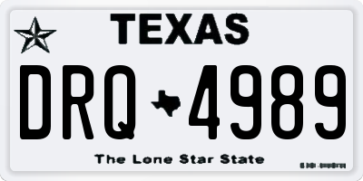 TX license plate DRQ4989