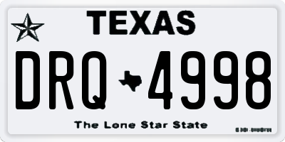 TX license plate DRQ4998