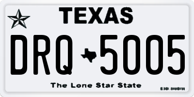 TX license plate DRQ5005