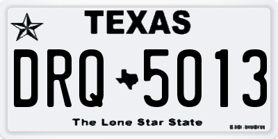 TX license plate DRQ5013