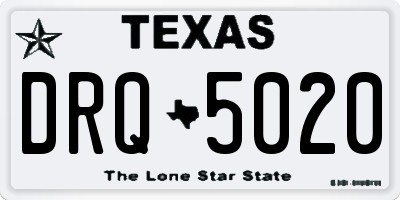 TX license plate DRQ5020