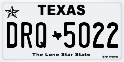 TX license plate DRQ5022