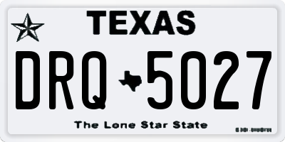 TX license plate DRQ5027