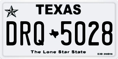 TX license plate DRQ5028