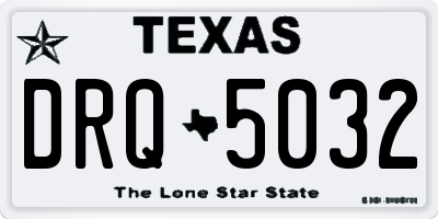TX license plate DRQ5032