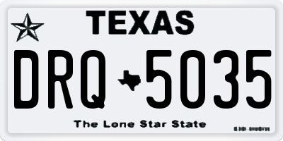 TX license plate DRQ5035