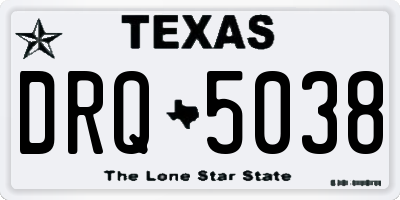 TX license plate DRQ5038