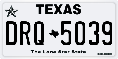 TX license plate DRQ5039