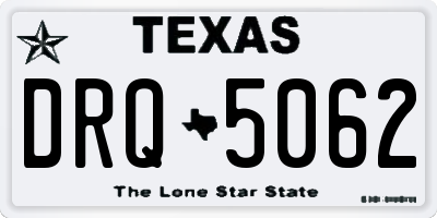 TX license plate DRQ5062