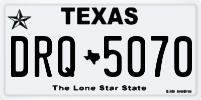 TX license plate DRQ5070